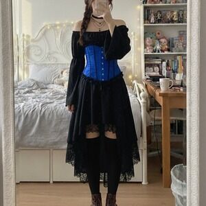 SMALL Corset Top Royal Blue Sexy Bustier Top Costume Date Night
